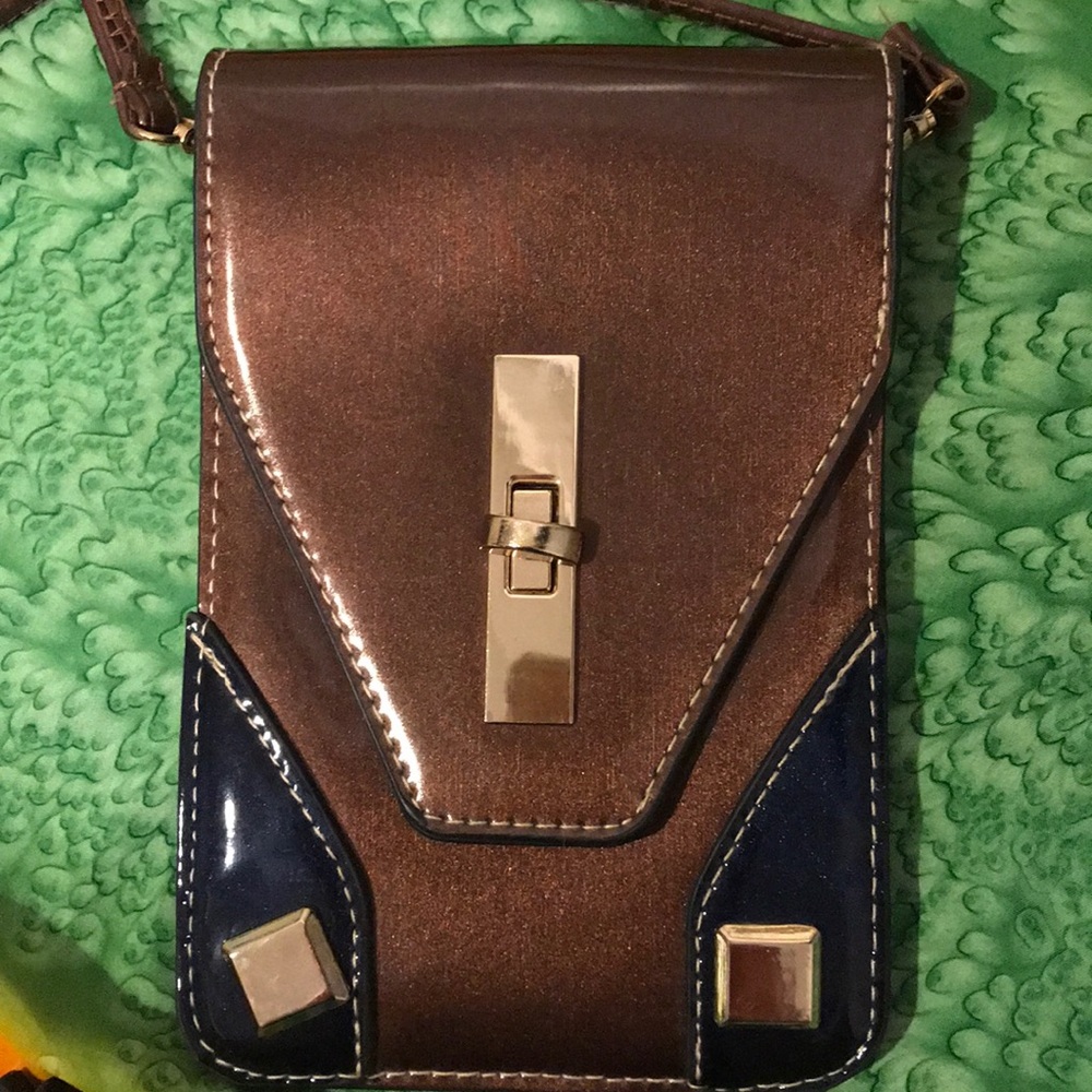Bronze/copper crossbody small purse